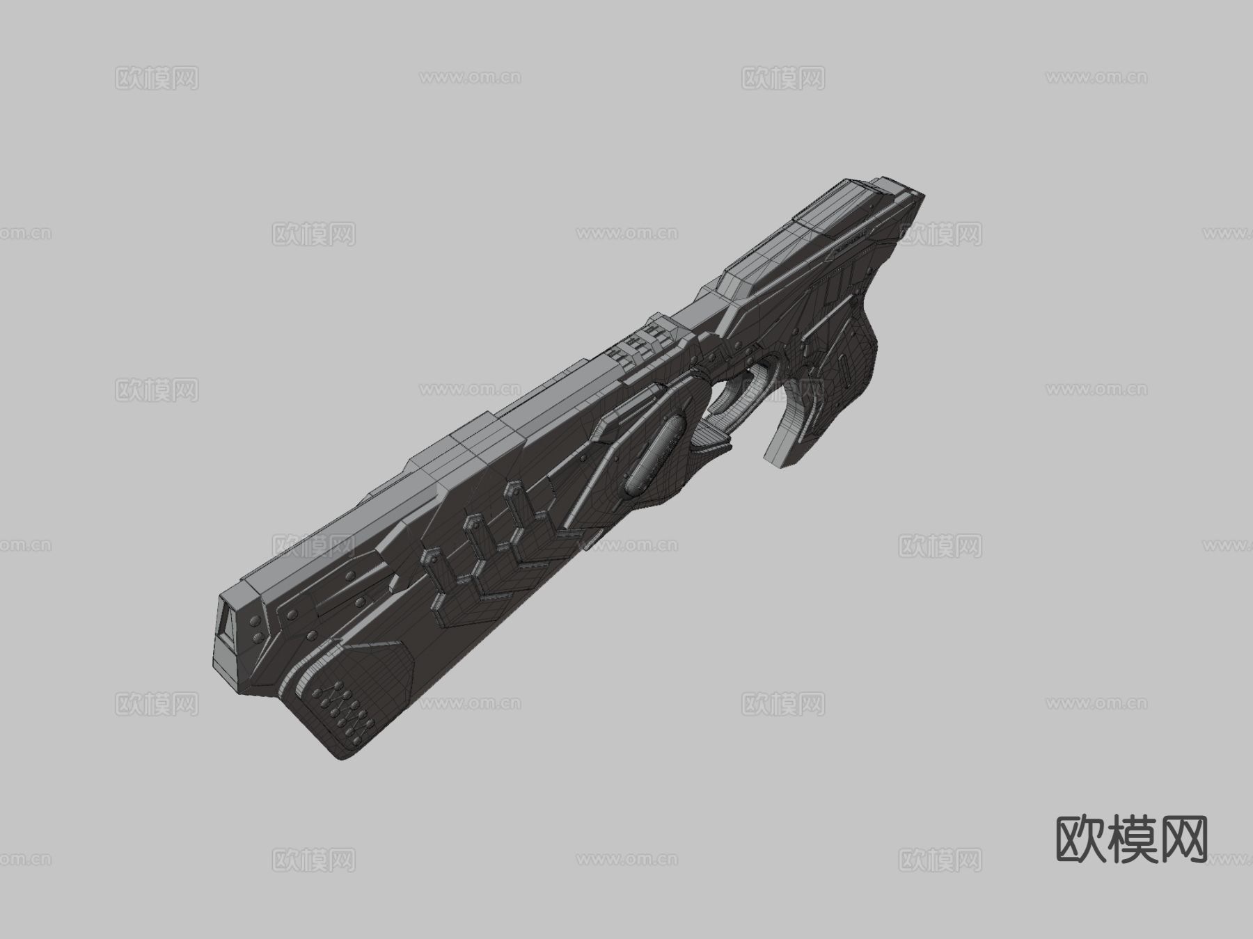 科幻手枪 枪支 枪械su模型下载（渲染图2）