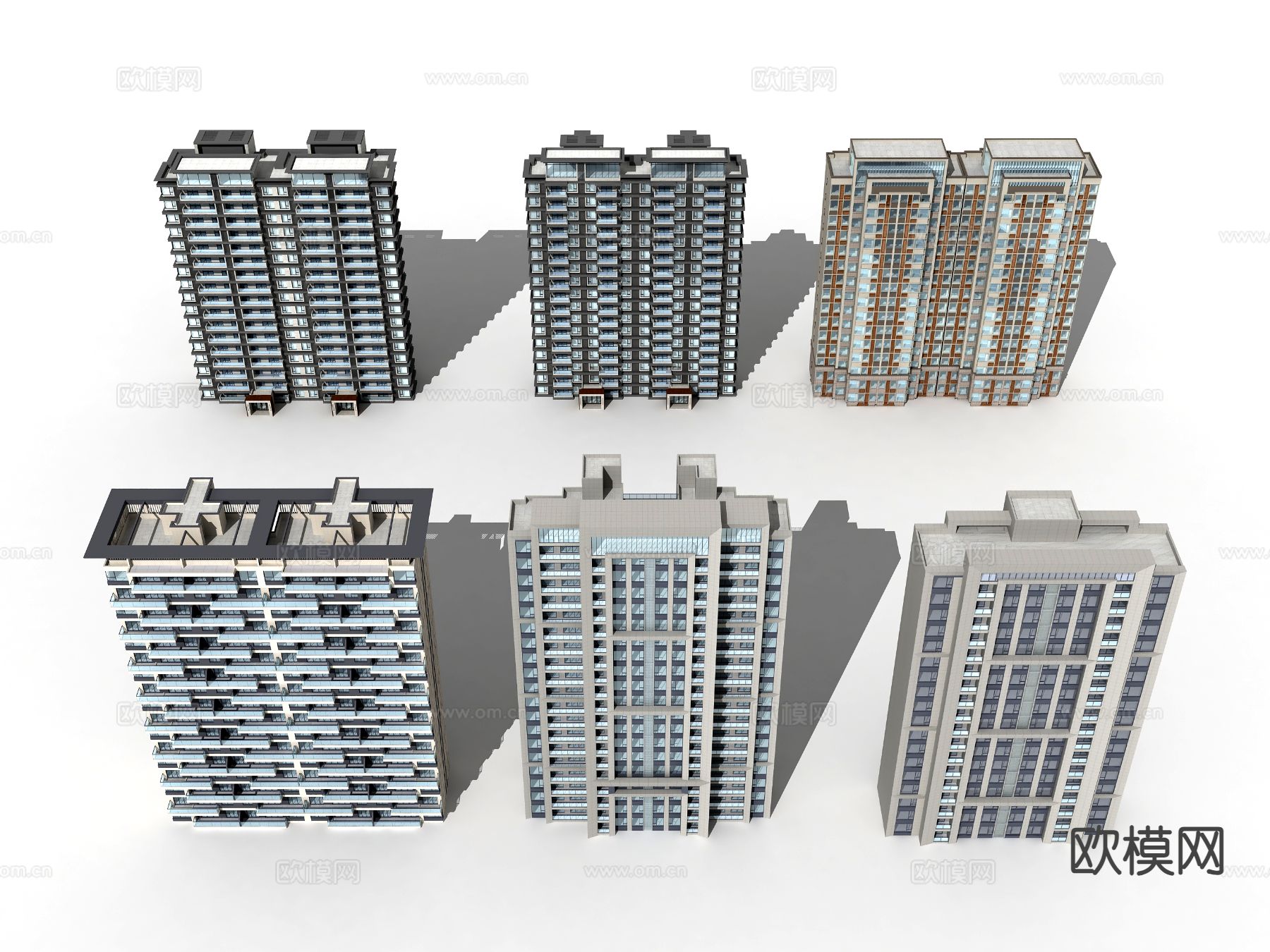 现代高层住宅楼su模型