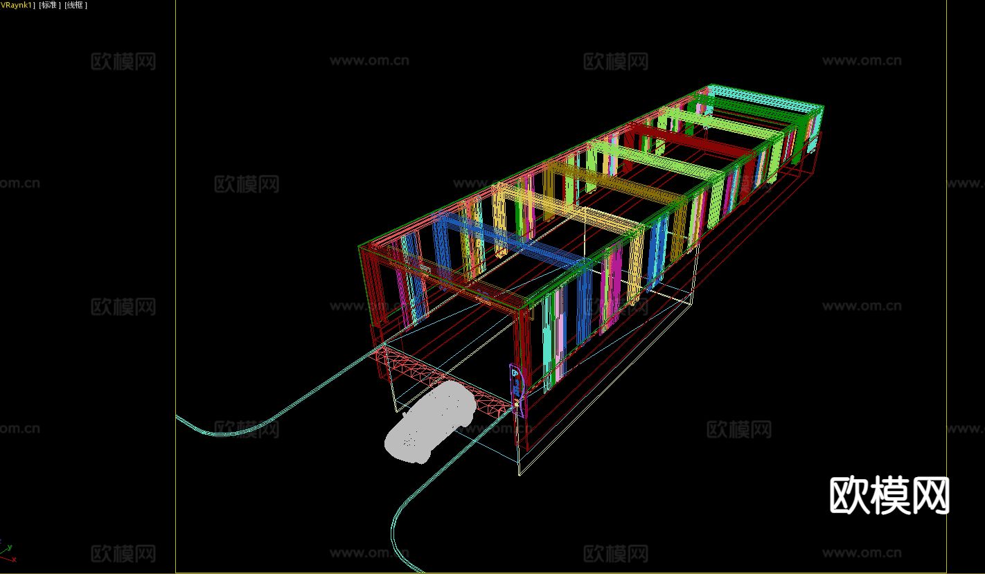 地下车库 停车场出入口3d模型下载（渲染图2）