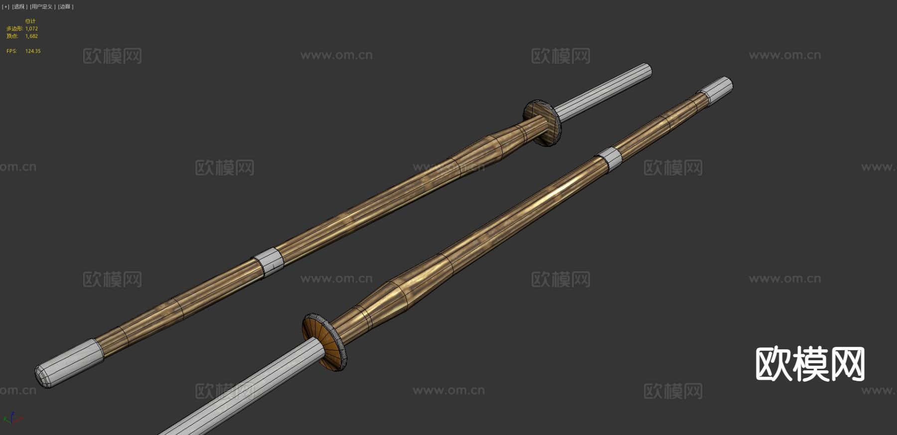 竹剑su模型下载（渲染图3）