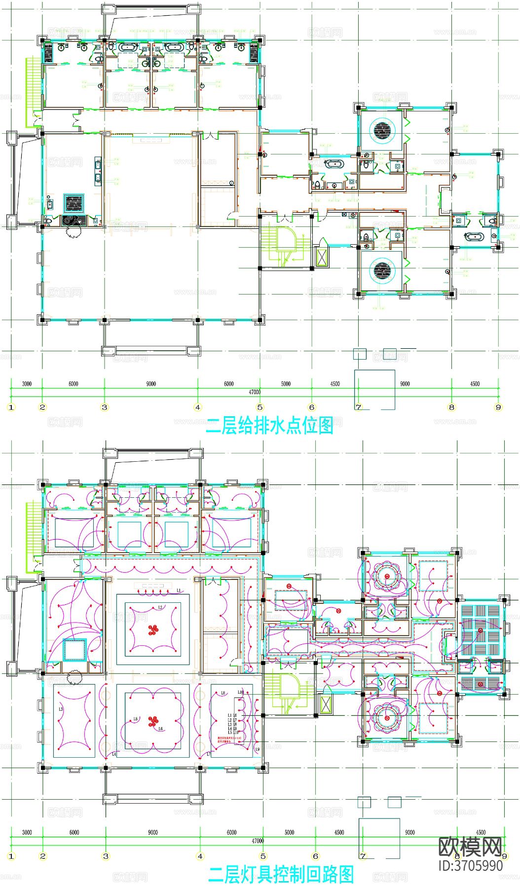 spa会所cad平面图