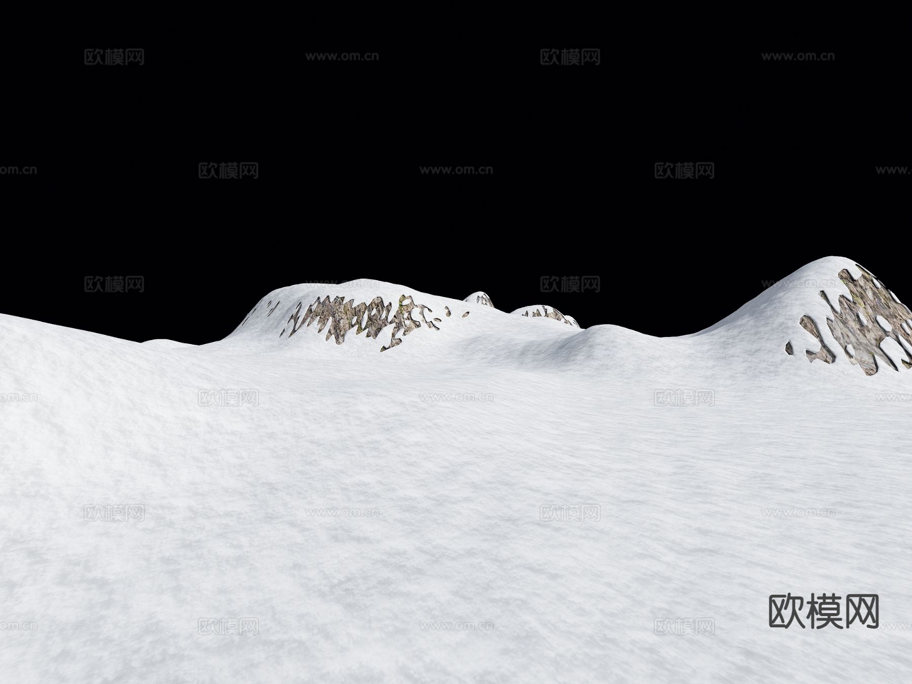 现代雪山 雪山地形 滑雪场3d模型