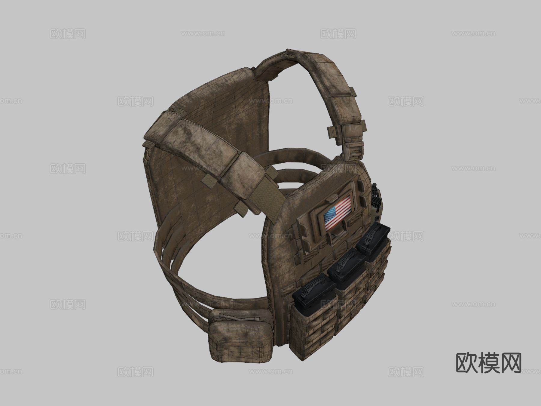 反恐甲 防弹背心su模型下载（渲染图1）