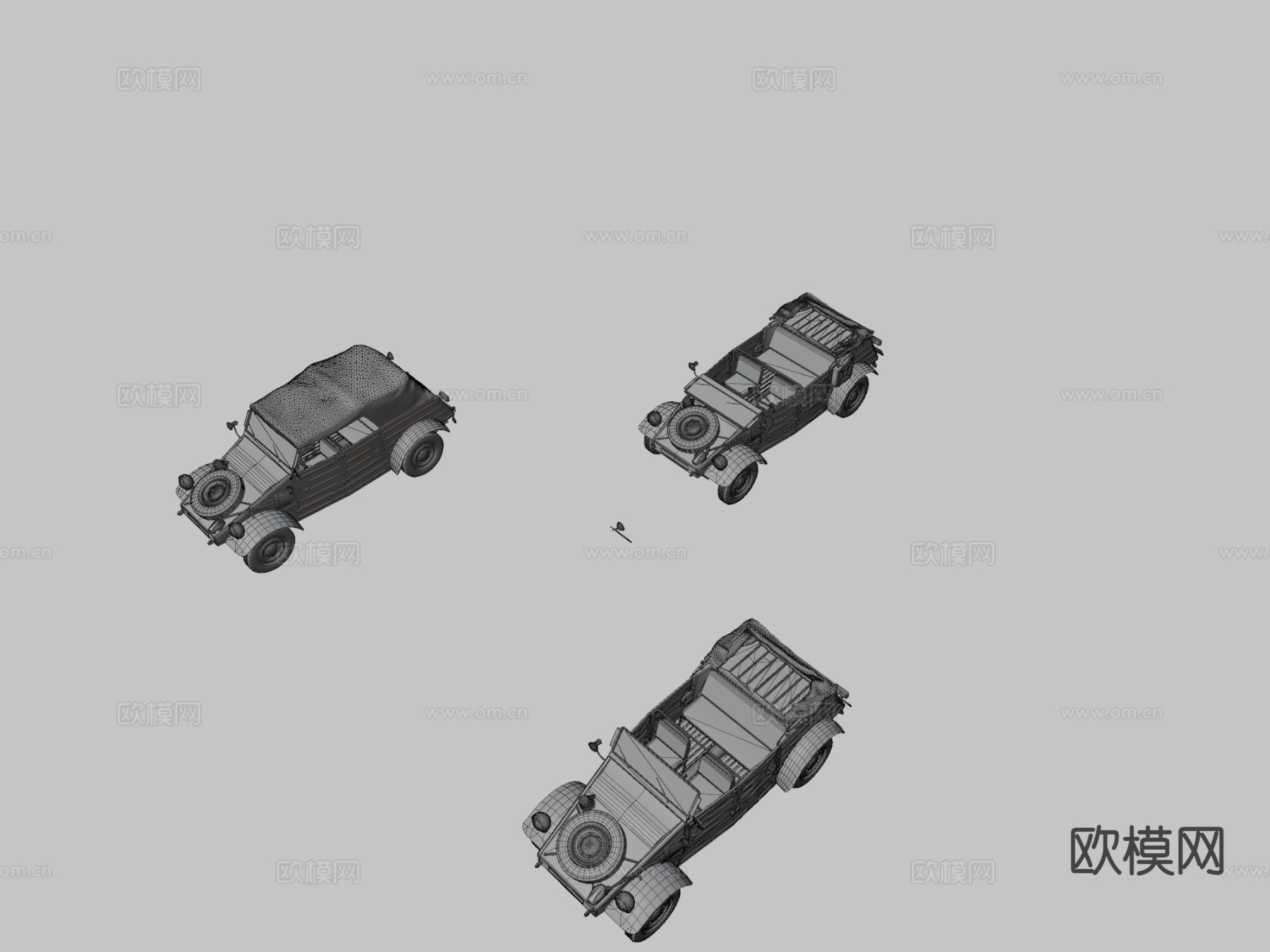 老式汽车 敞篷车su模型