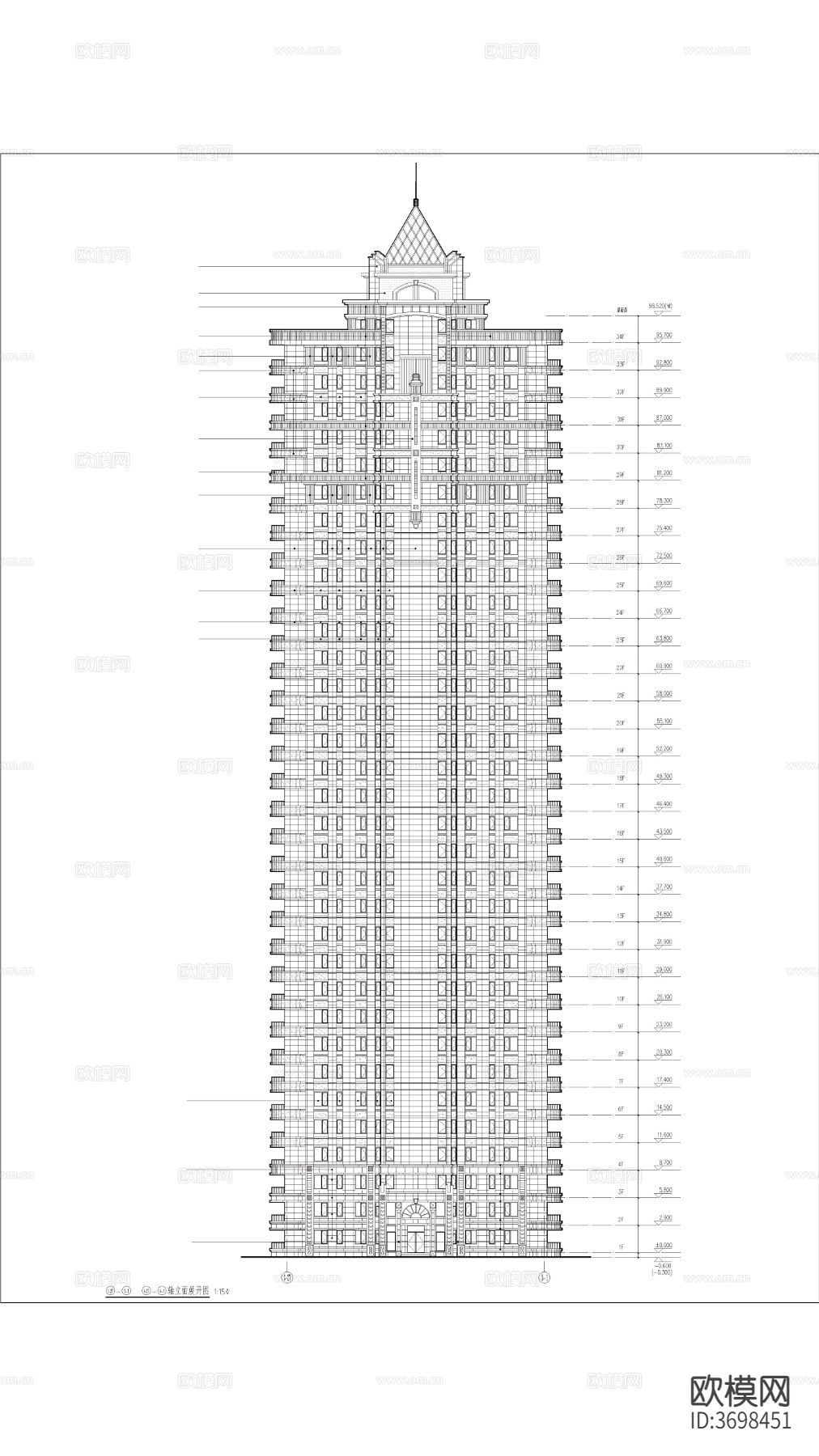 高层建筑住宅cad施工图