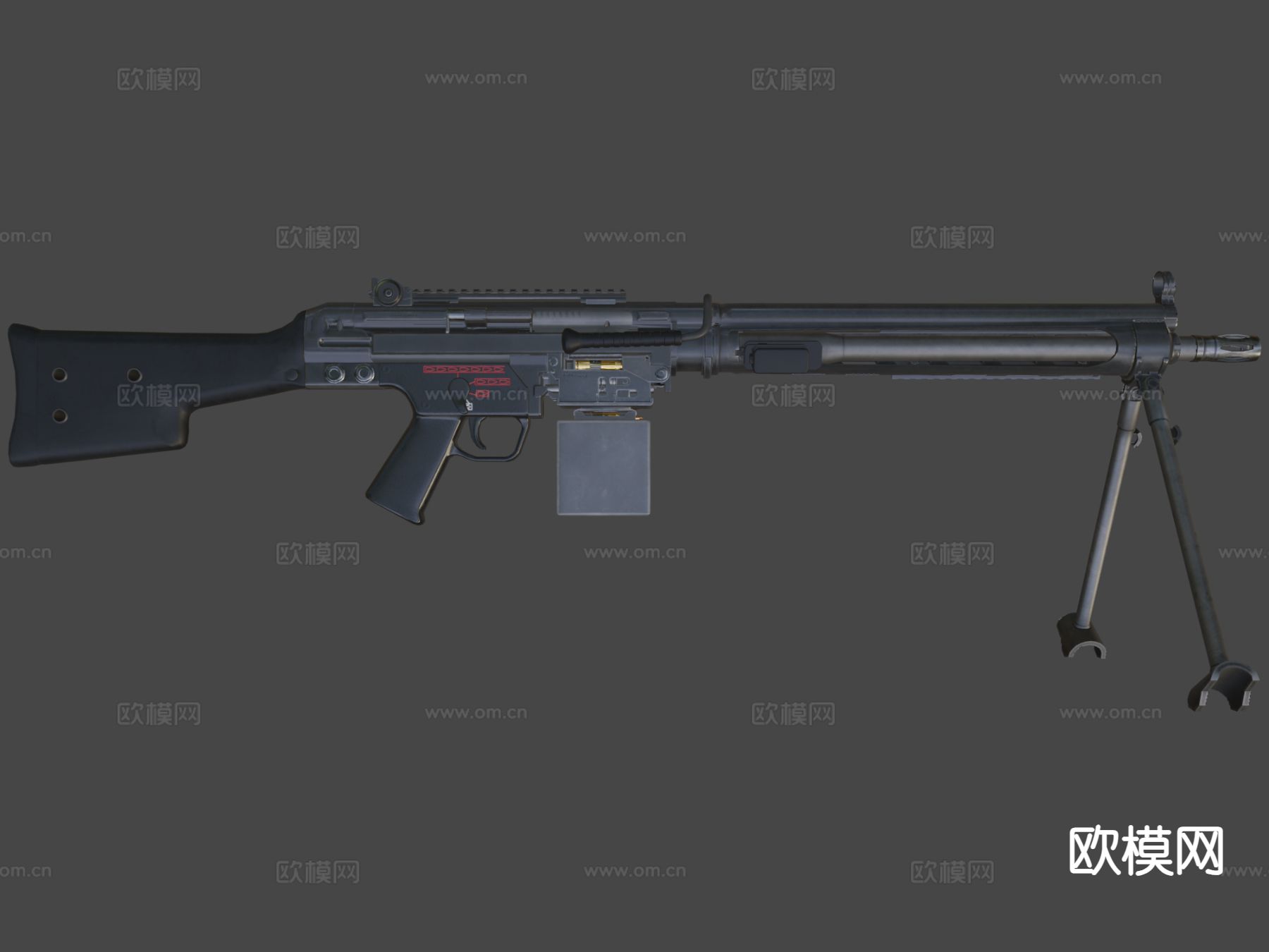 HK23e轻机枪 枪支 枪械su模型下载（渲染图6）