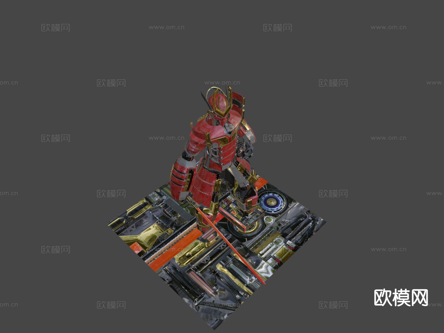 武士机甲su模型下载（渲染图6）