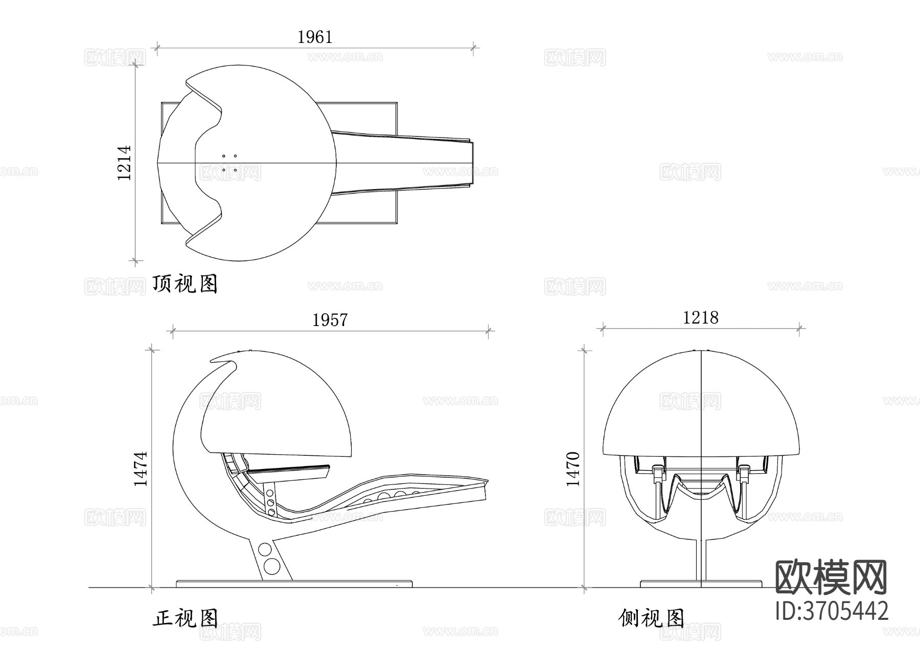 睡眠舱cad大样图