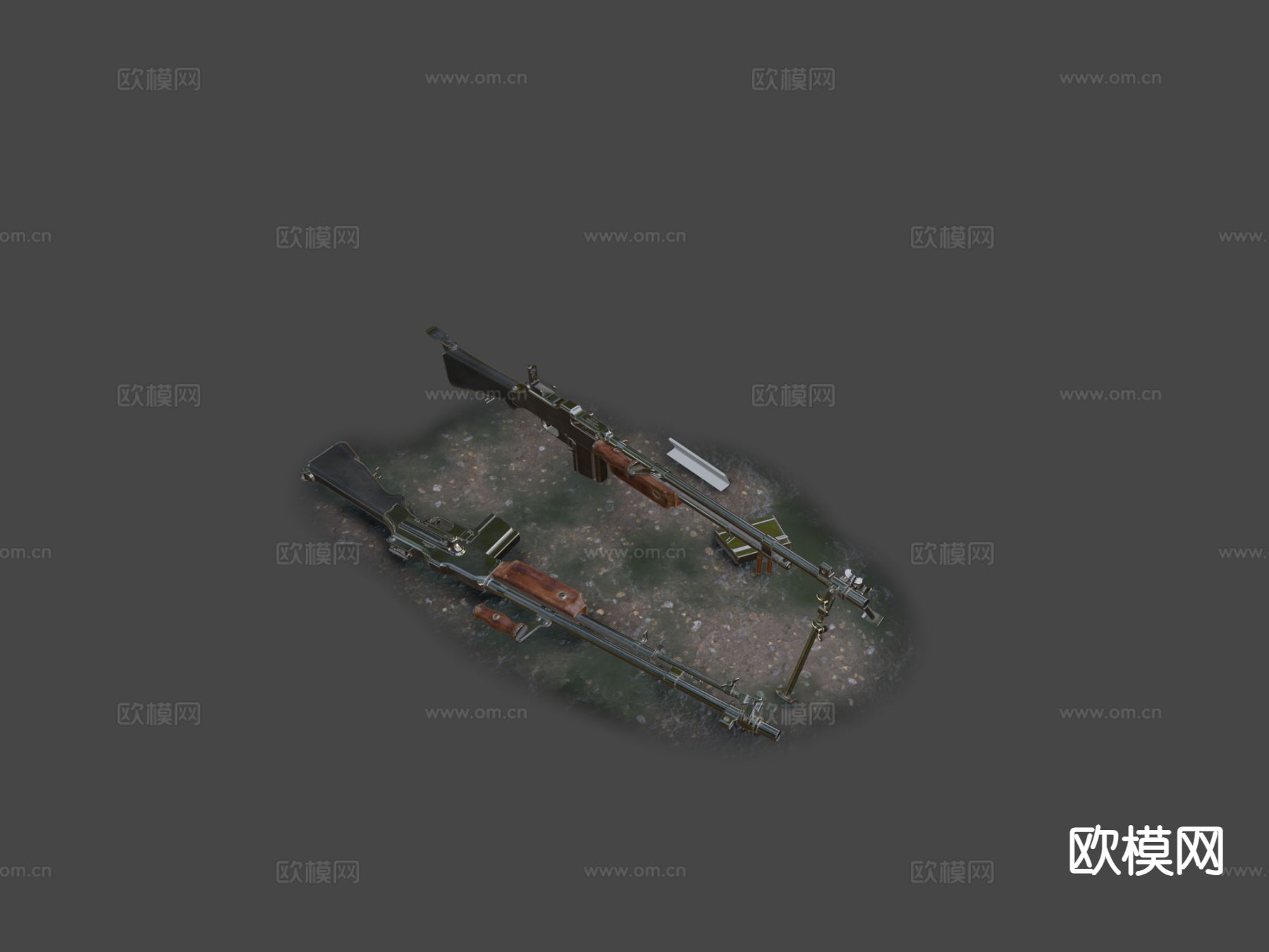 轻机枪su模型下载（渲染图5）