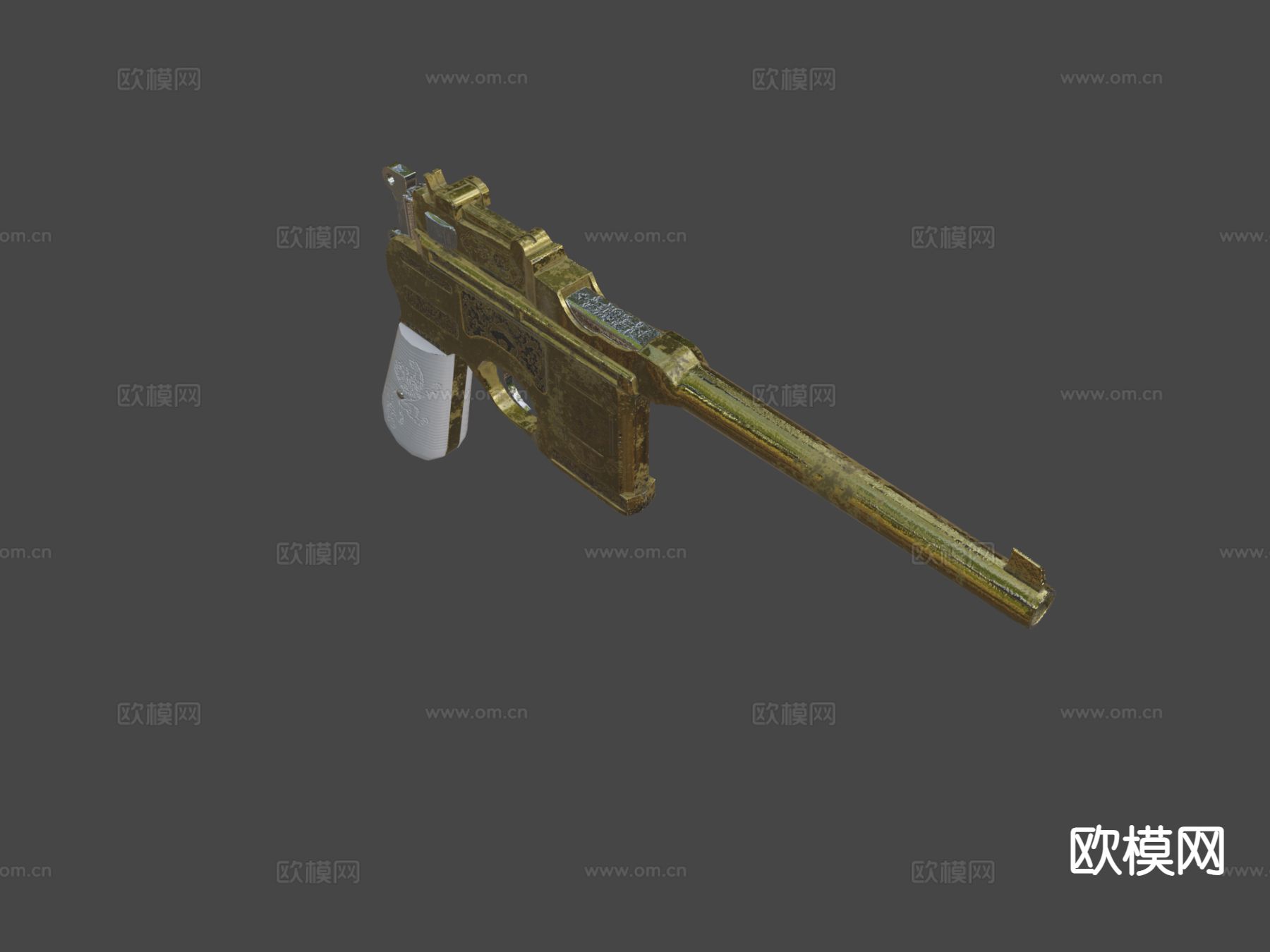 C96手枪su模型下载（渲染图4）