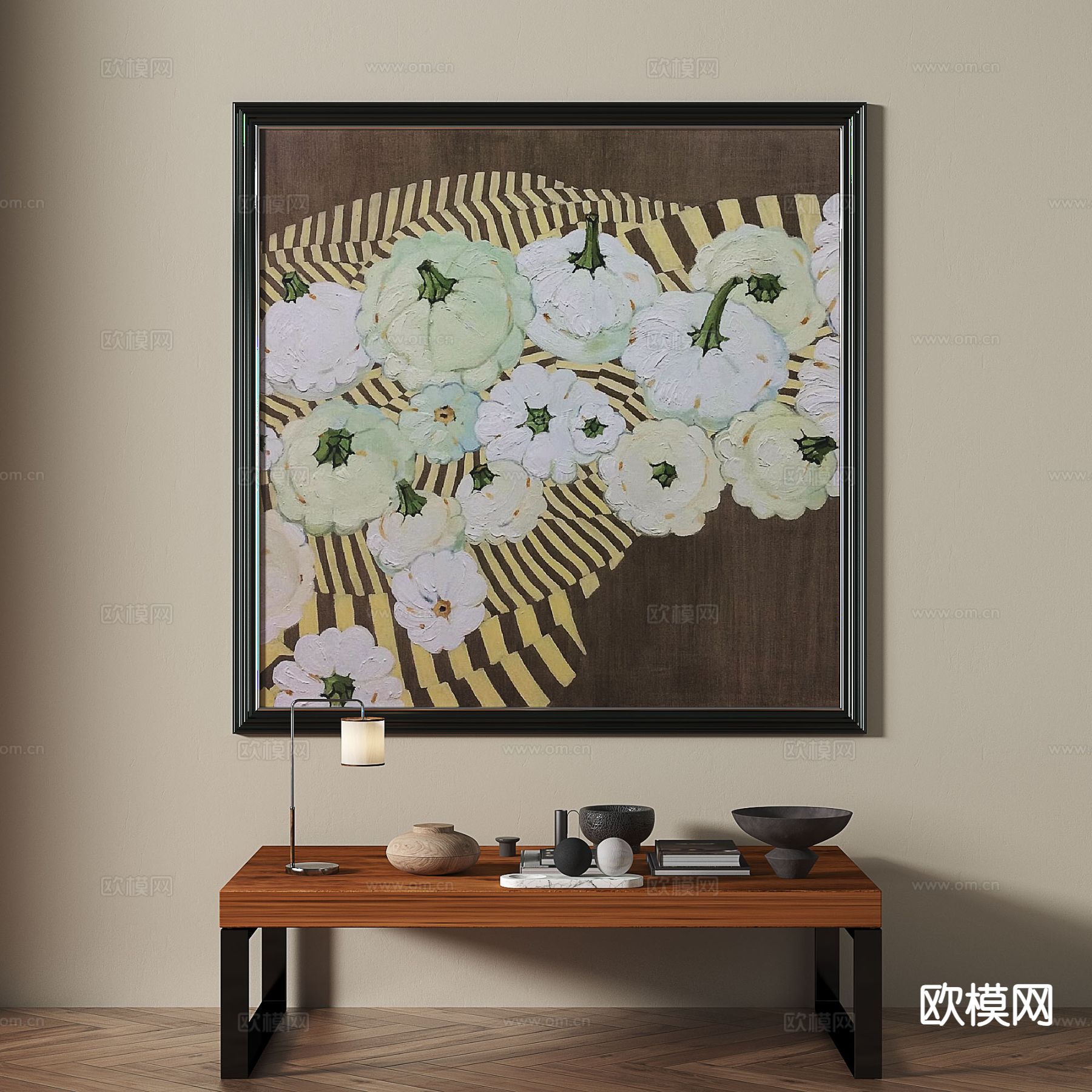 中古风油画 艺术画 装饰画3d模型