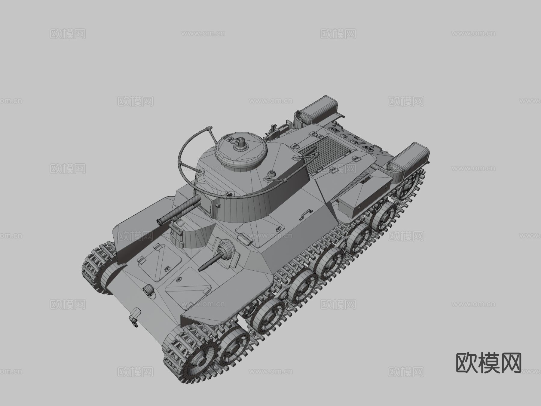 九七式中战坦克su模型下载（渲染图3）