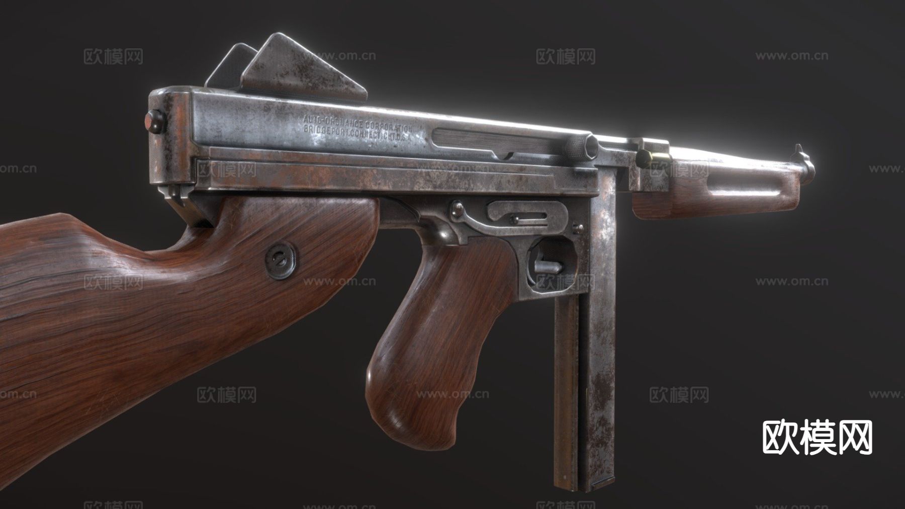 汤普森M1A1su模型下载（渲染图2）