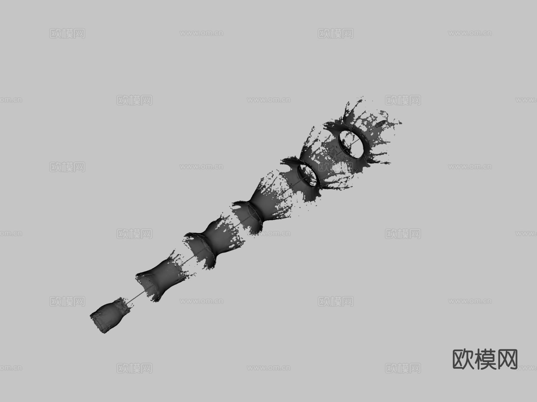 溅射包02-子弹射击su模型下载（渲染图4）