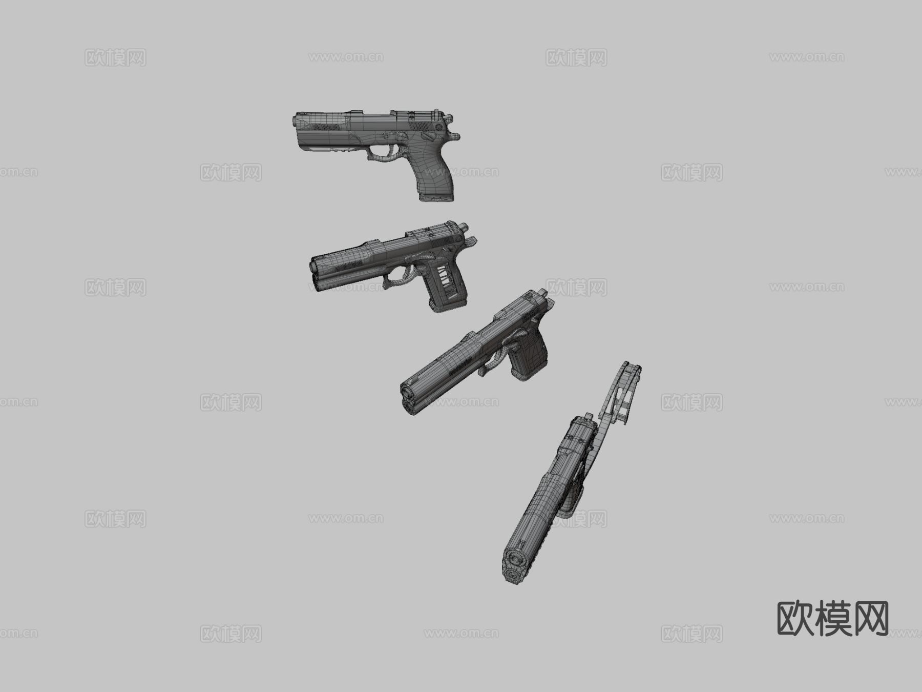 FK Brno和PSD手枪su模型下载（渲染图2）