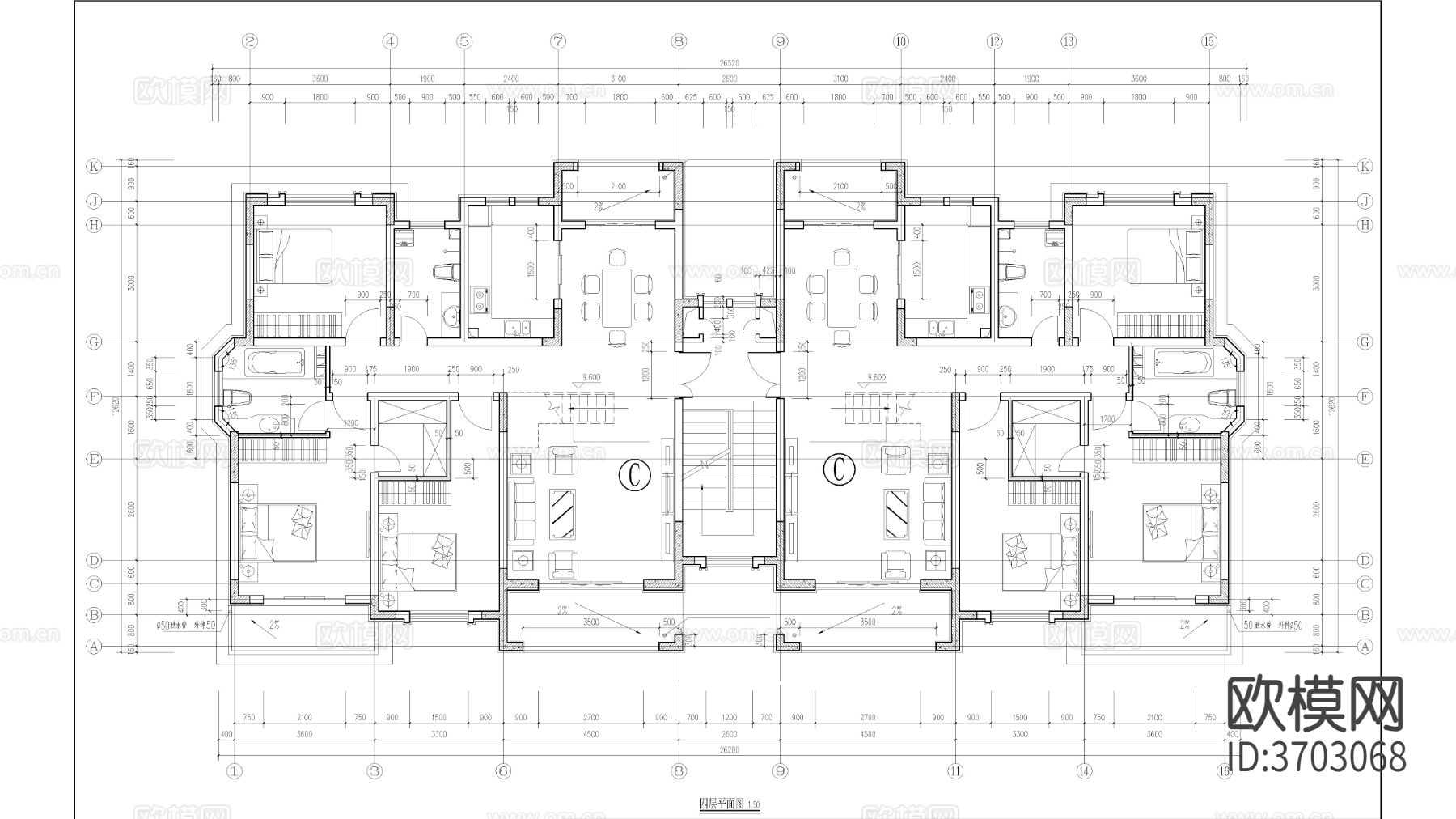 高层建筑 联排建筑CAD施工图