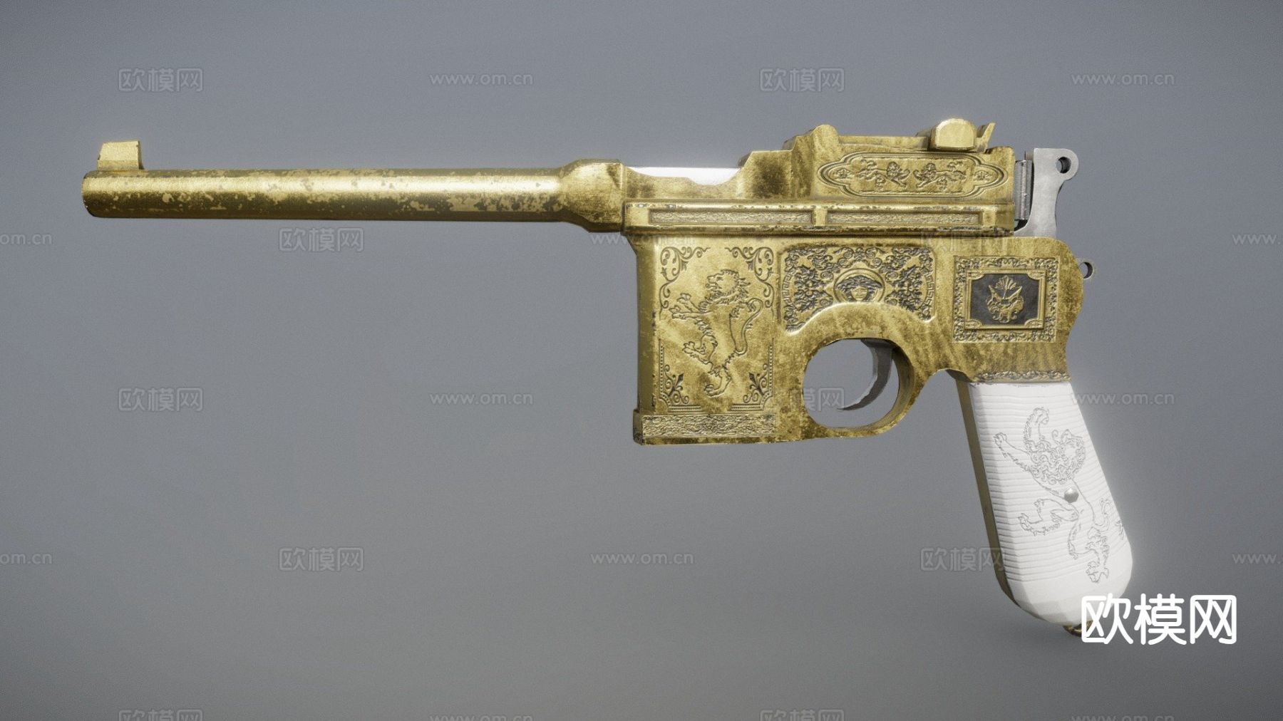 C96手枪su模型下载（渲染图8）