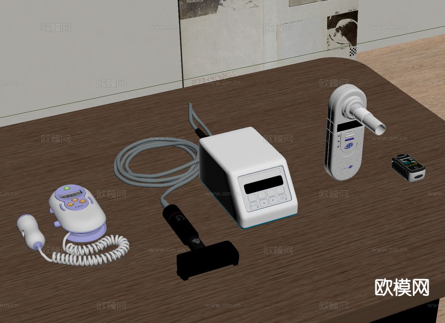 医疗器材 血氧仪 监测仪su模型下载（渲染图1）