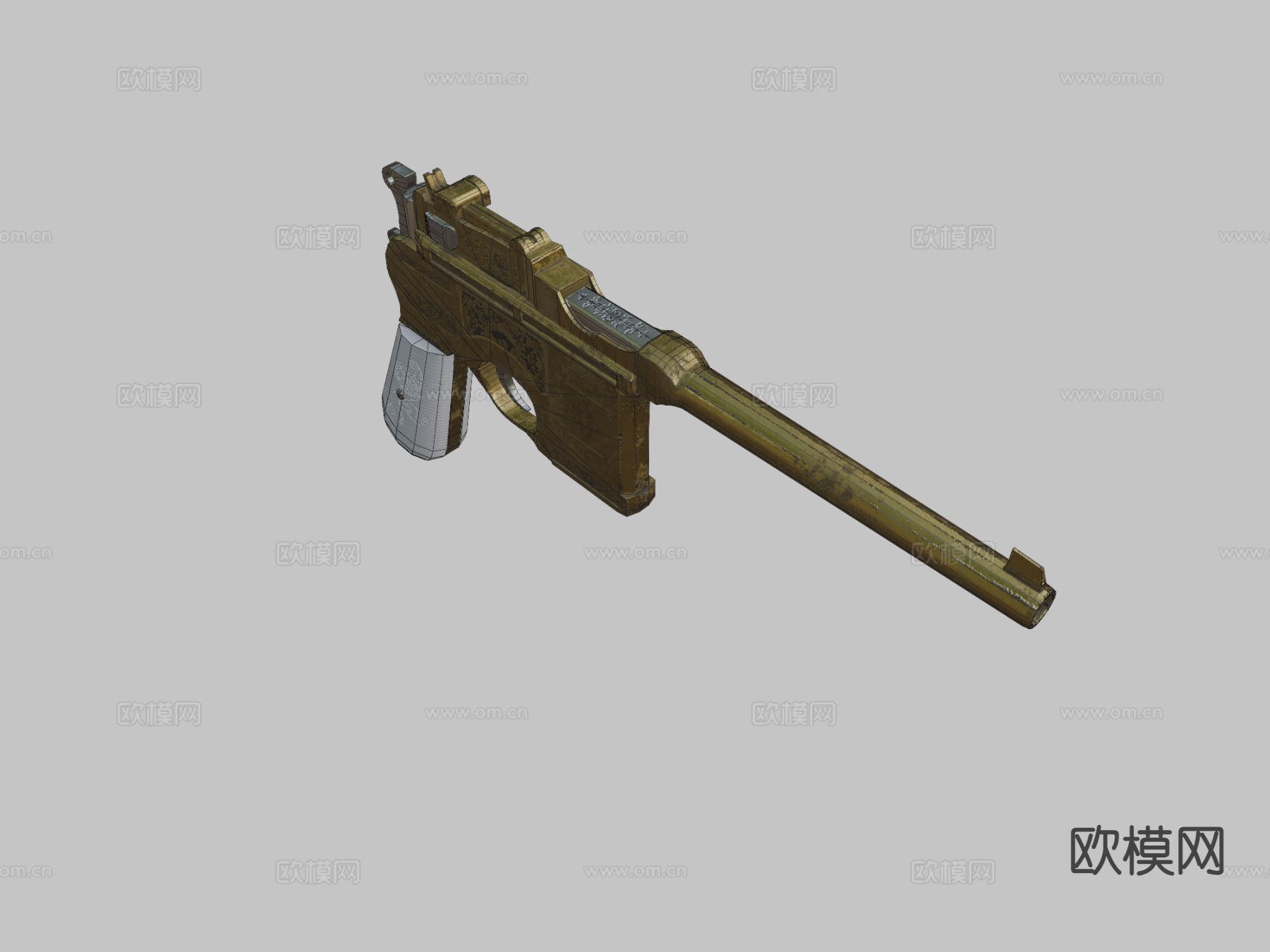 C96手枪su模型下载（渲染图1）