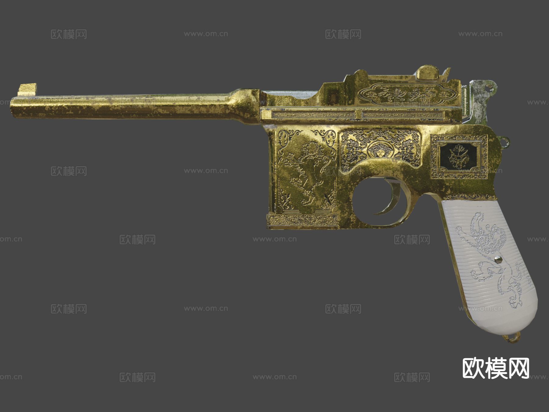 C96手枪su模型下载（渲染图7）