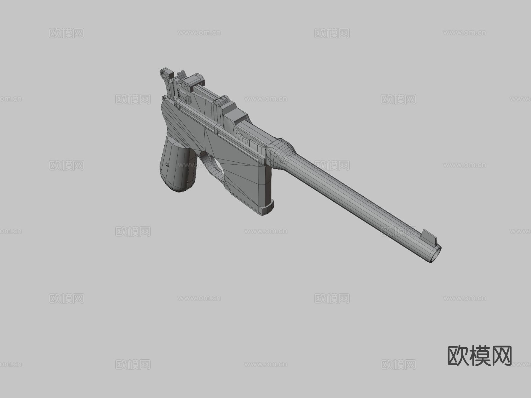 C96手枪su模型下载（渲染图2）
