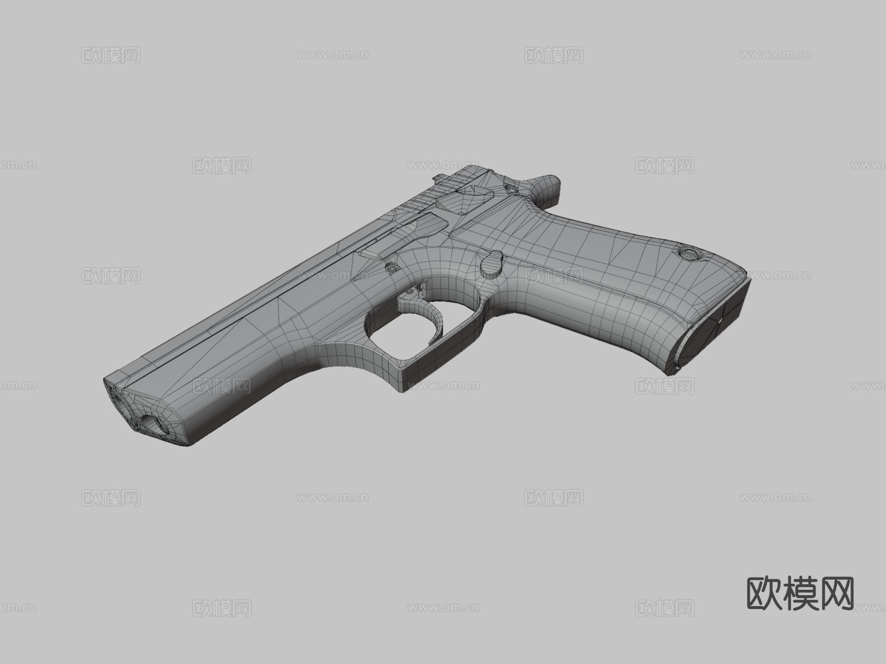 耶利哥手枪su模型下载（渲染图3）