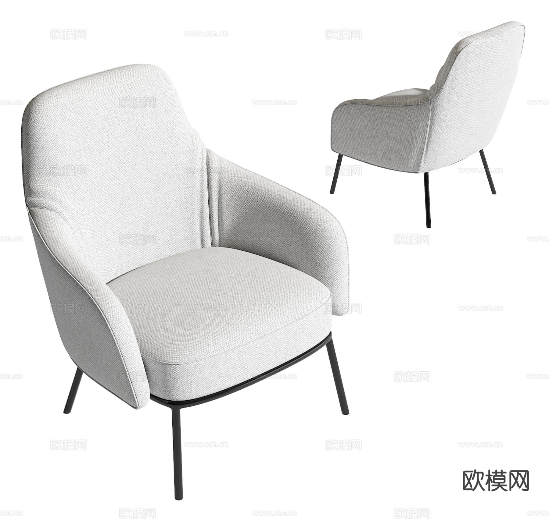 现代单人沙发3d模型下载