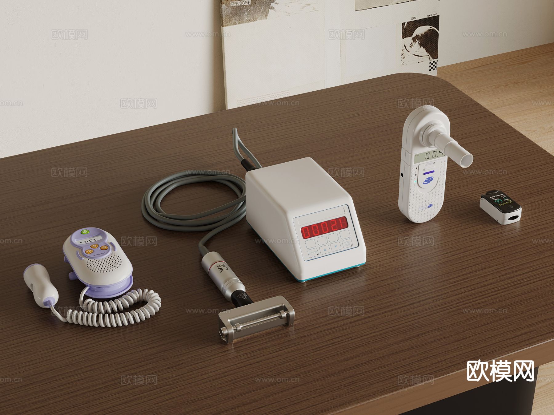 医疗器材 血氧仪 监测仪su模型下载（渲染图2）