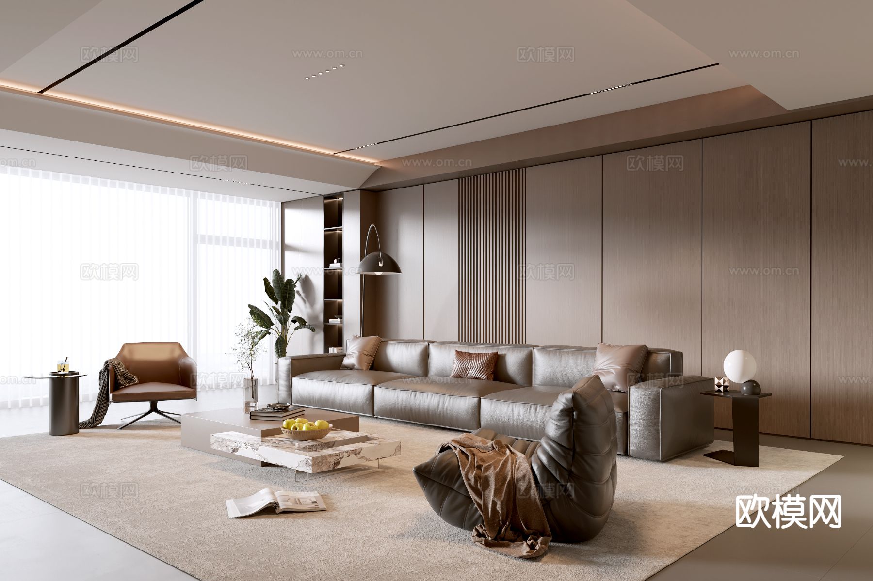 意式客厅3d模型下载