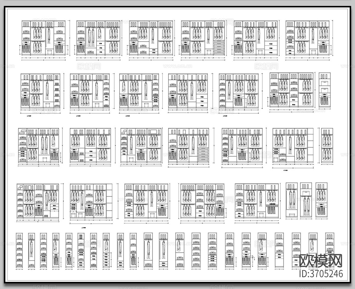 鞋柜衣柜尺寸cad图库下载（渲染图5）