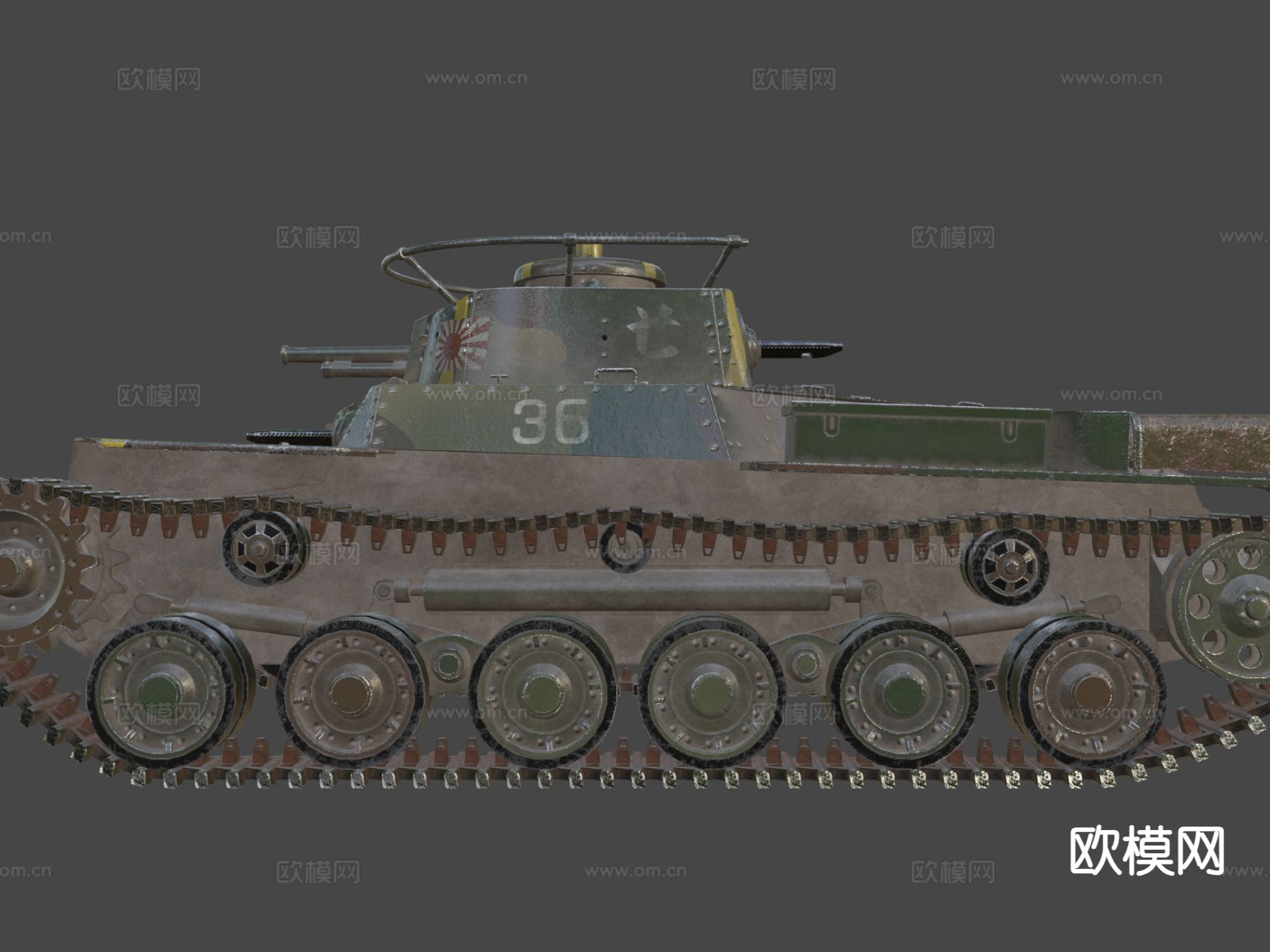 九七式中战坦克su模型下载（渲染图8）