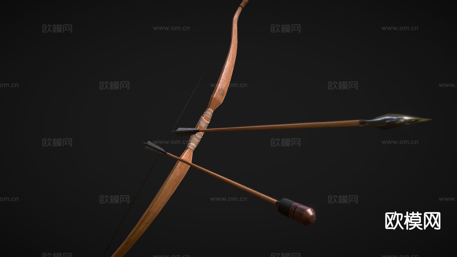 长弓和箭su模型下载（渲染图2）