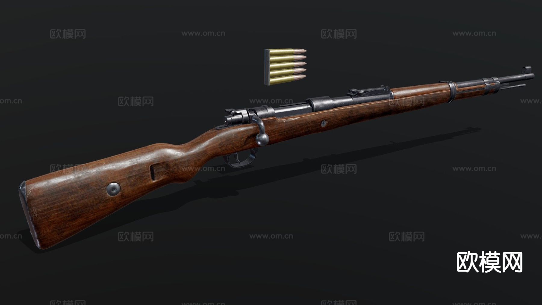 卡宾枪su模型下载（渲染图2）