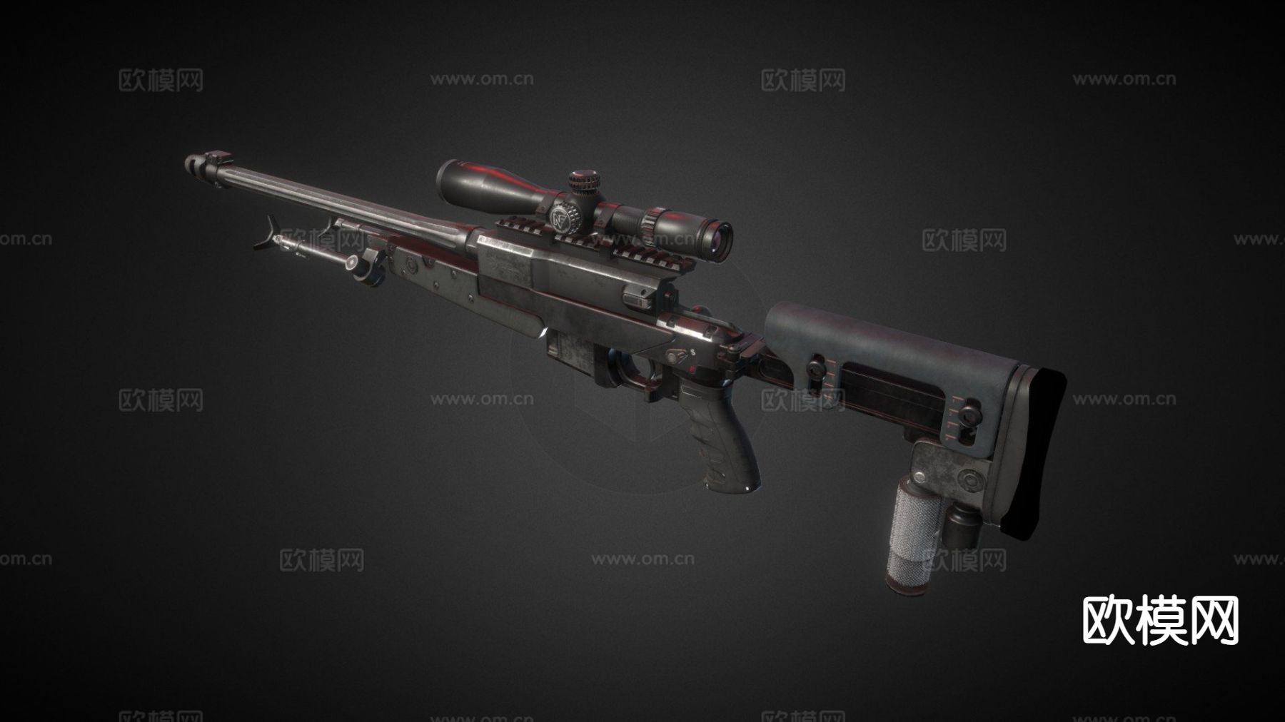 狙击步枪su模型下载（渲染图8）
