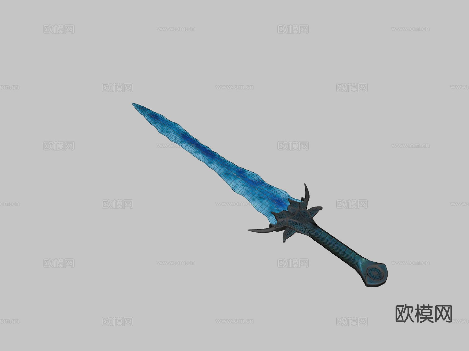 蓝色的剑su模型下载（渲染图1）