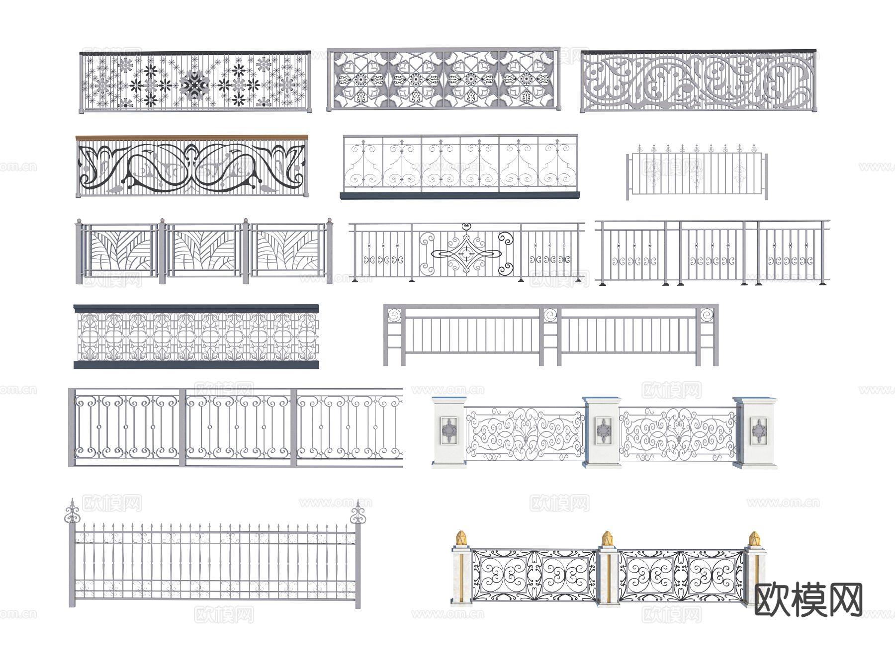 铁艺栏杆 围栏 护栏 扶手护栏3d模型