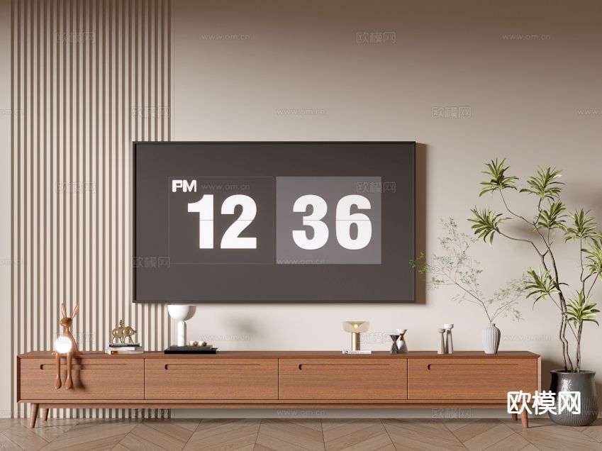 中古风电视柜3d模型下载