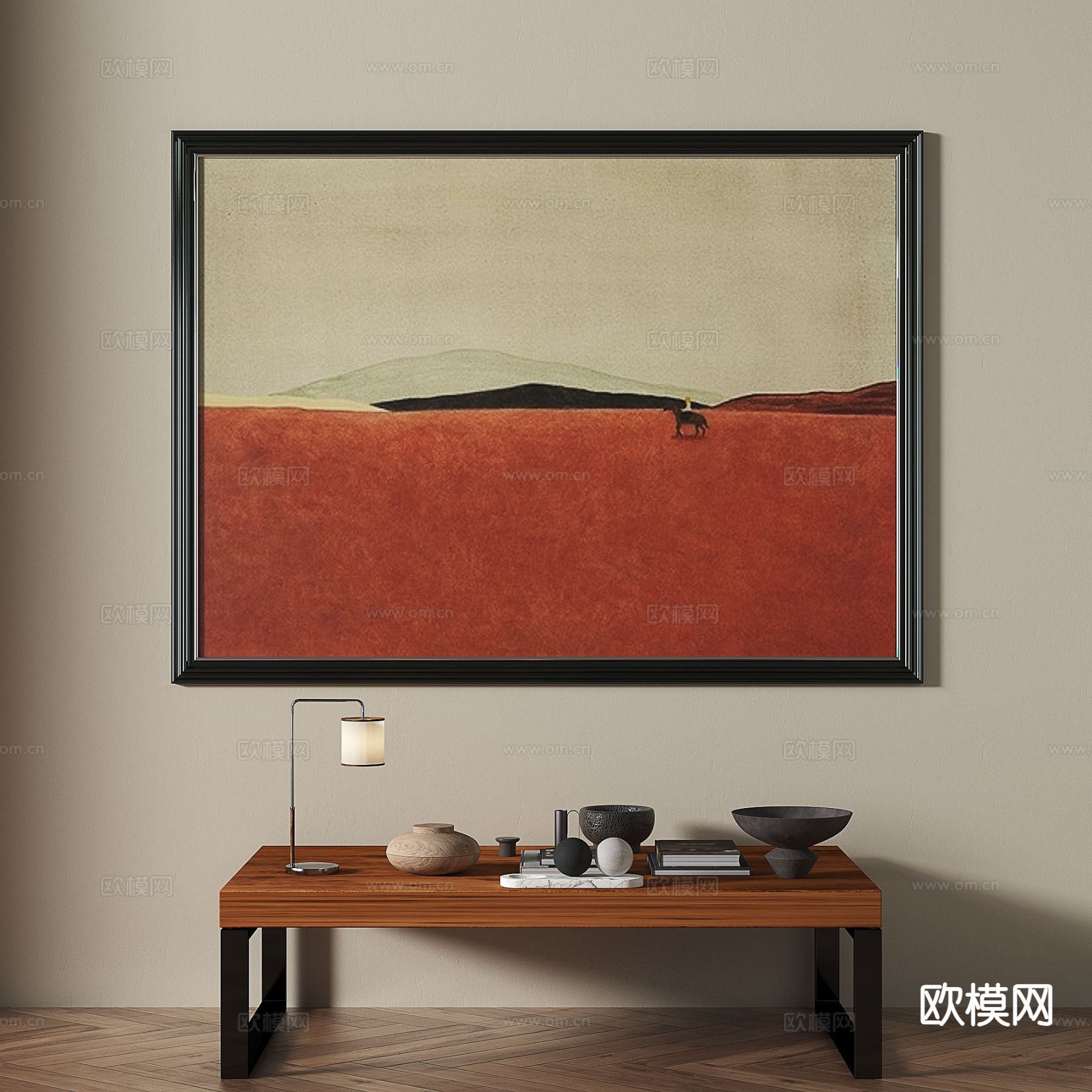 中古风油画 风景画 装饰画3d模型