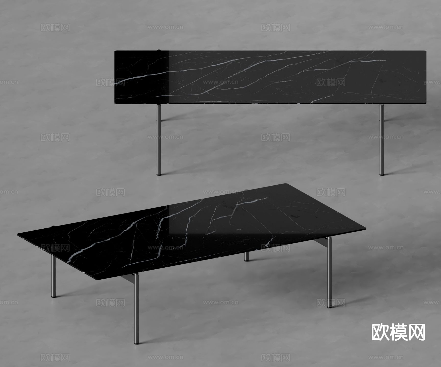 poliform极简茶几 大理石茶几3d模型