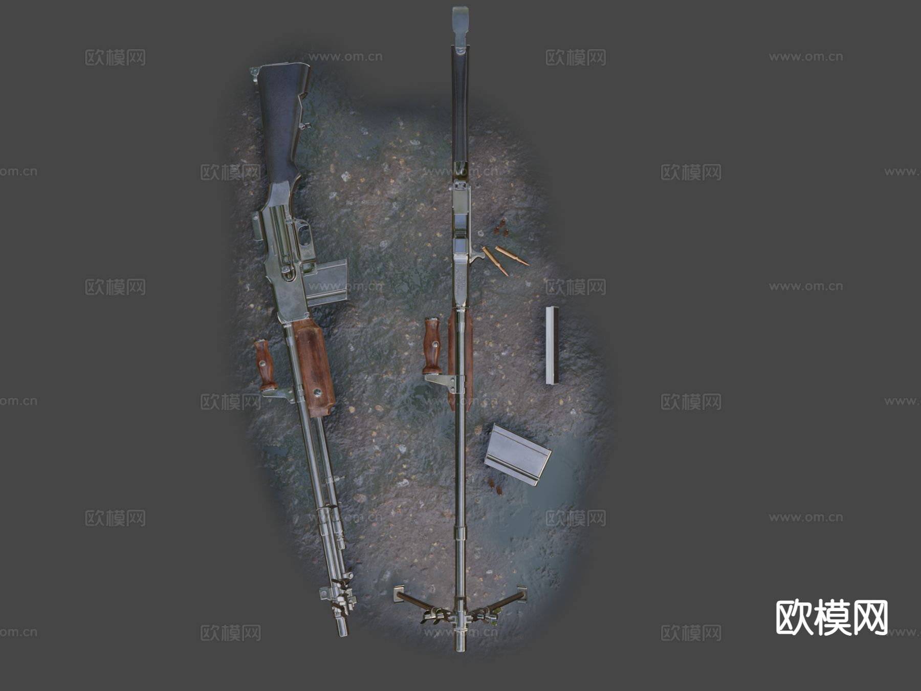 轻机枪su模型下载（渲染图8）