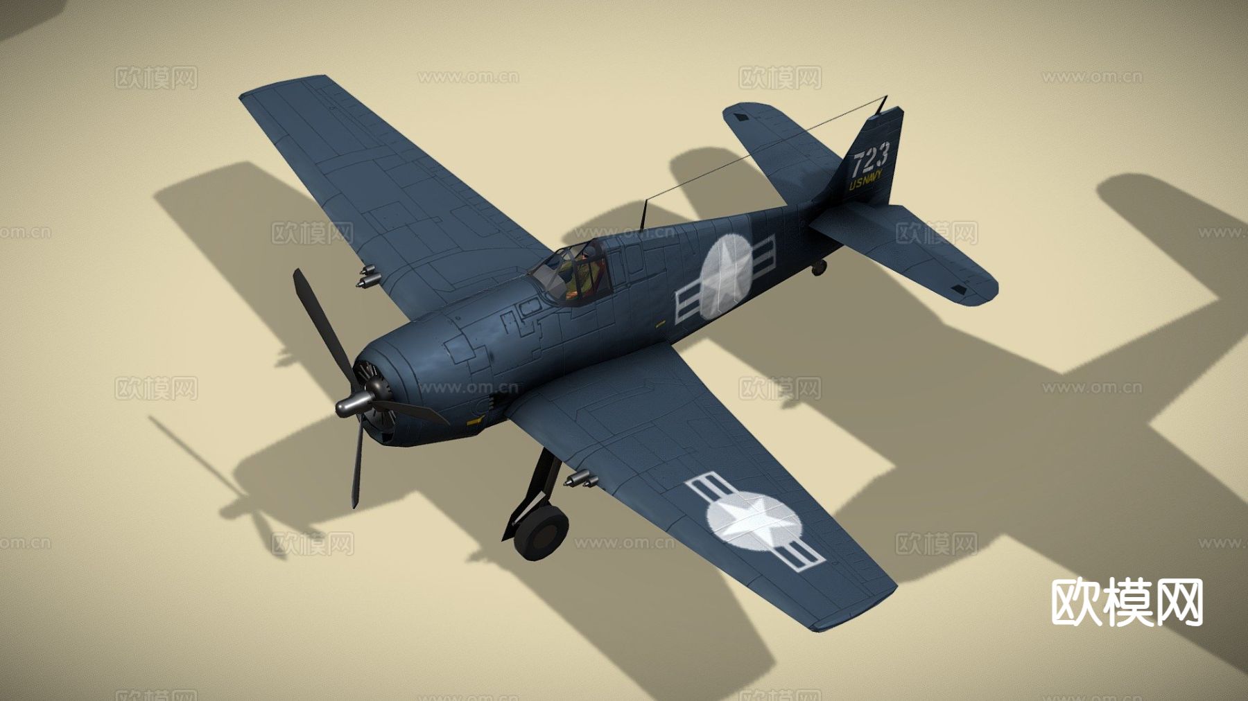 地狱猫战斗机su模型下载（渲染图2）