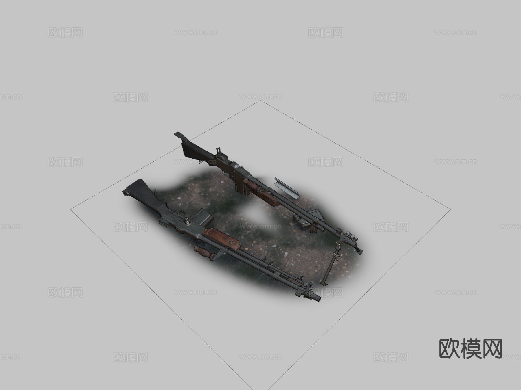 轻机枪su模型下载（渲染图1）