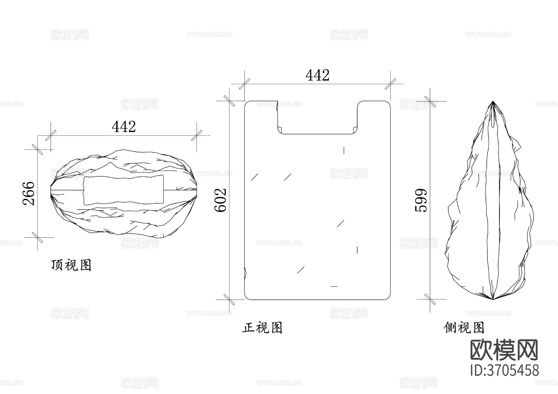 塑料袋cad大样图