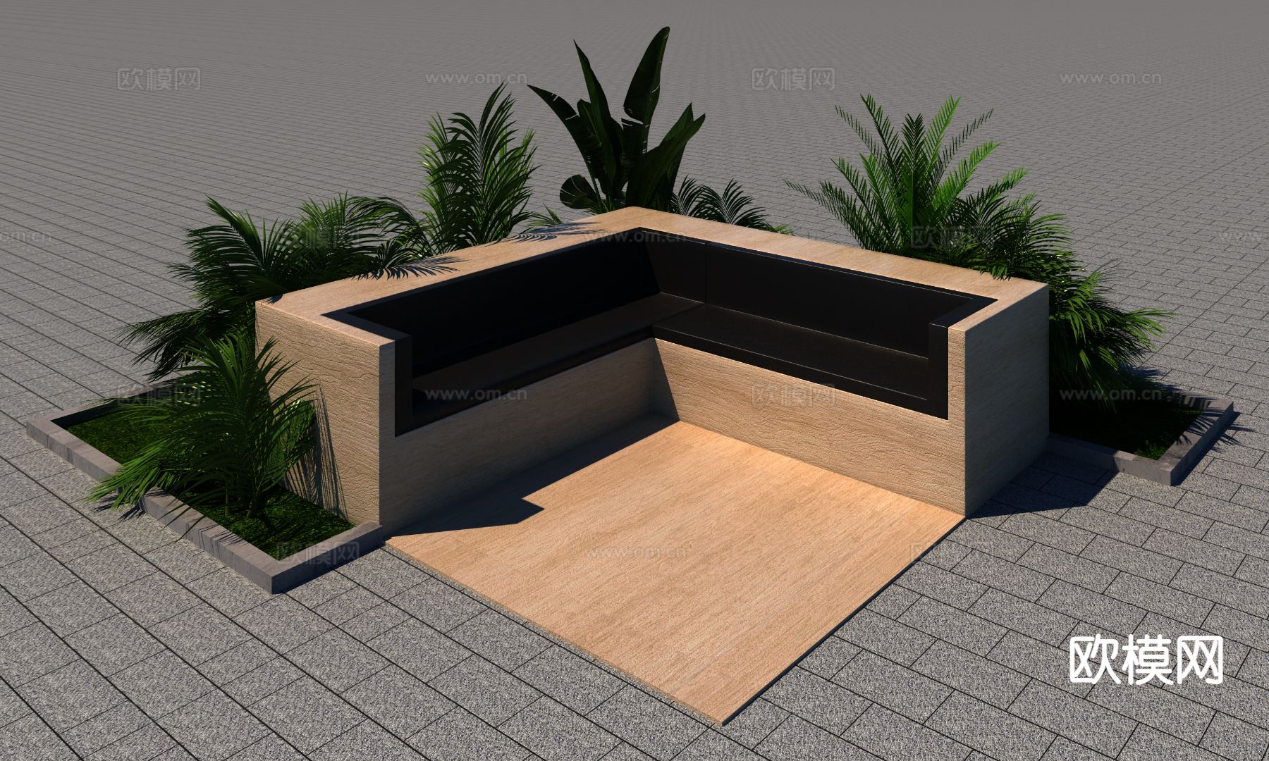 户外桌椅 卡座沙发3d模型下载