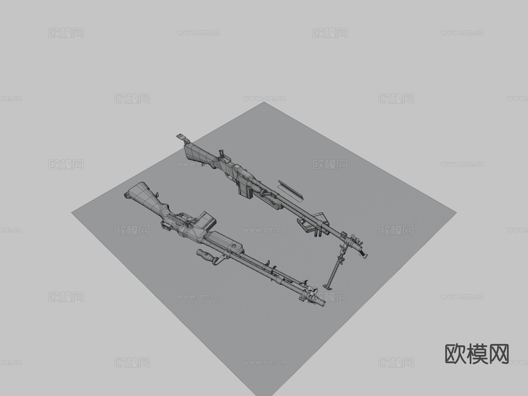 轻机枪su模型下载（渲染图3）