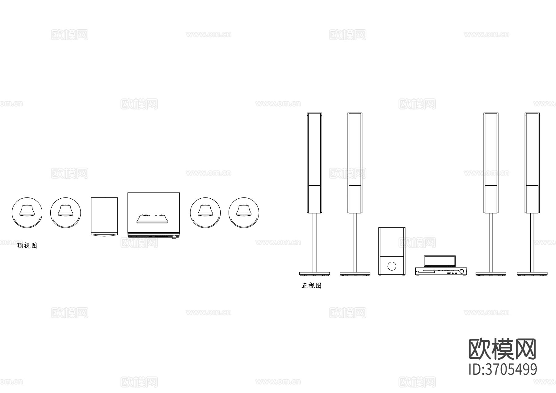 索尼家庭影院cad施工图