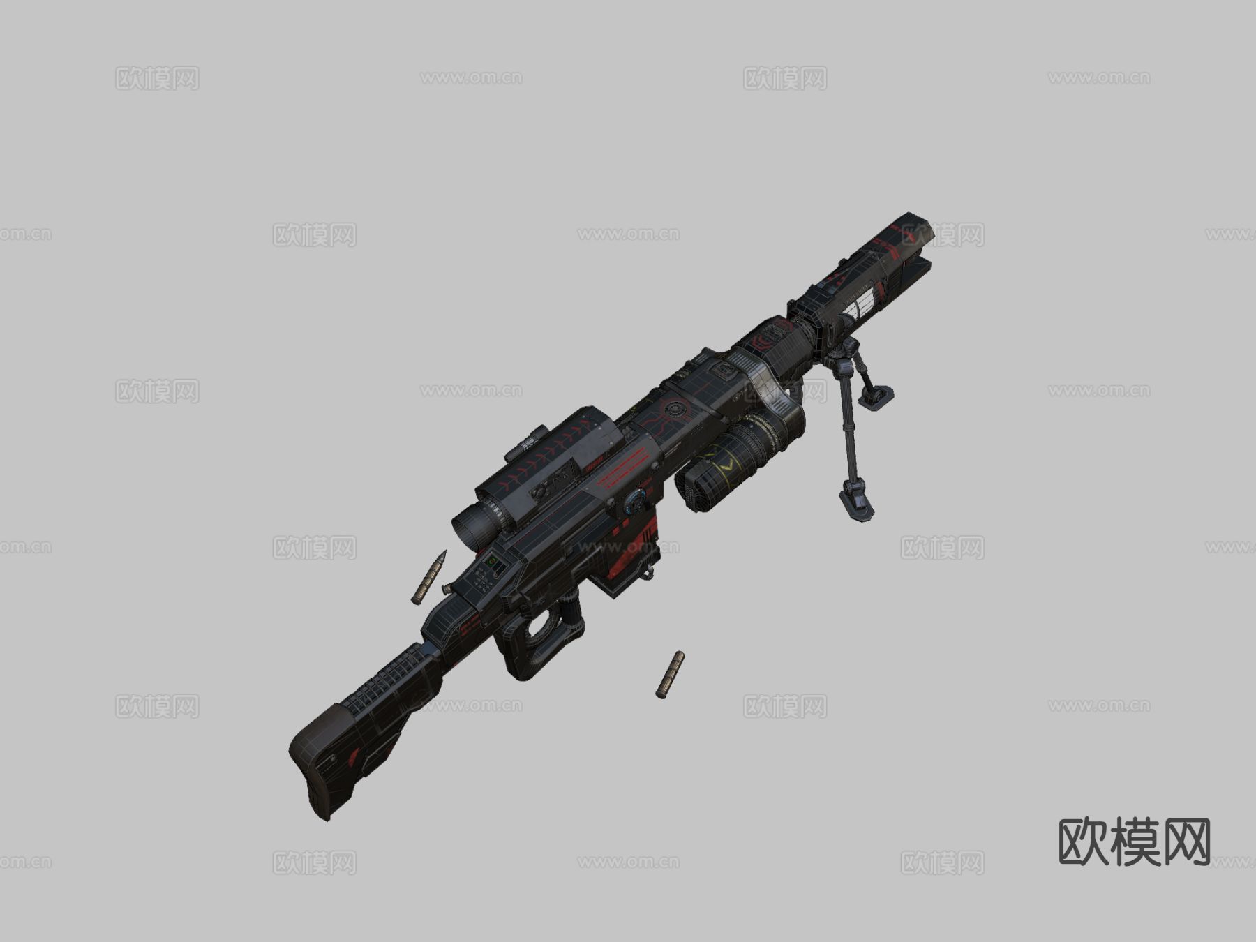 狙击枪su模型下载（渲染图1）