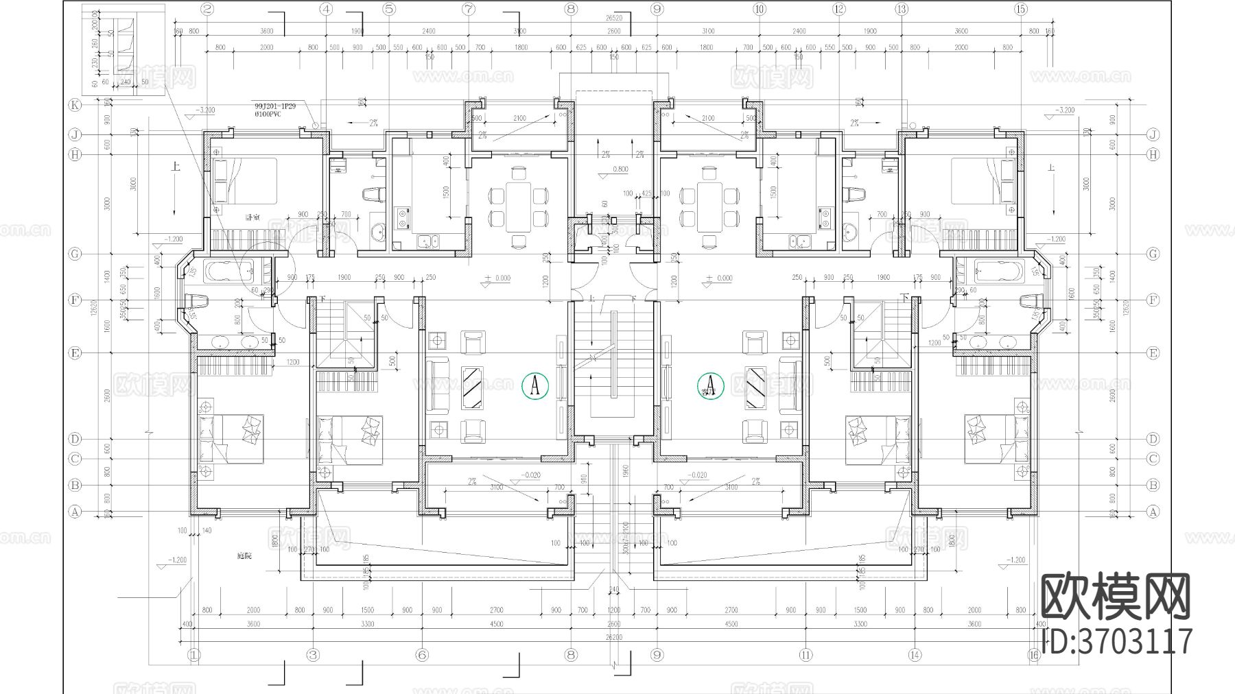 高层建筑 联排建筑CAD施工图