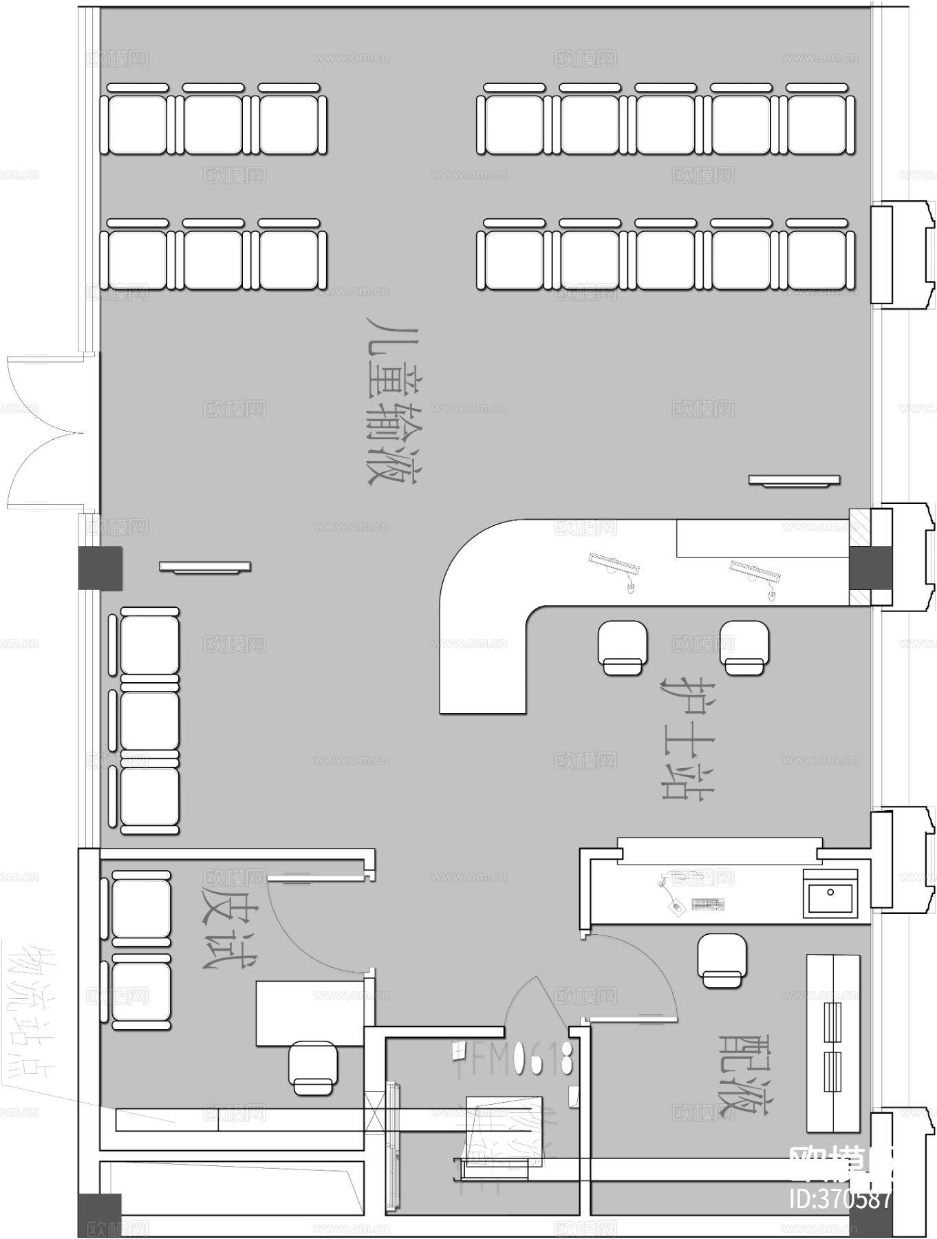 医院 儿童输液区cad平面图
