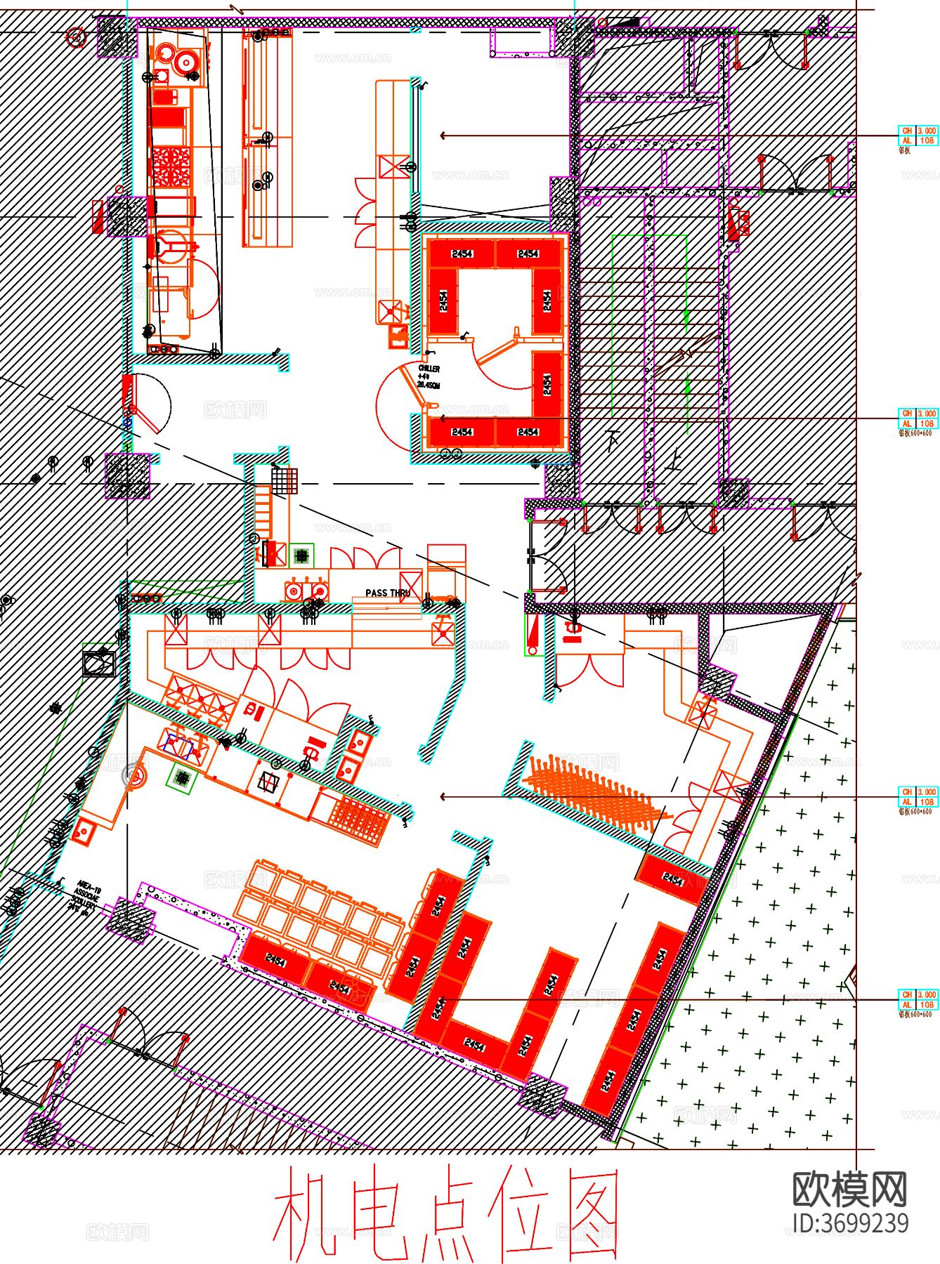 酒店厨房 餐饮厨房 餐厅厨房 厨房平面图 厨房布置图cad施工图